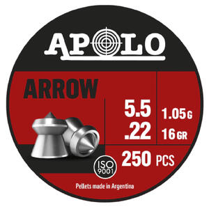 Balines Apolo Arrow Lata C.5.5 x 250 unidades 16 grains / 1.05 gramos 19941