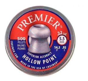 Balines Crosman Premier Hollow Point cal. 5.5mm x 500 unidades LHP77B002