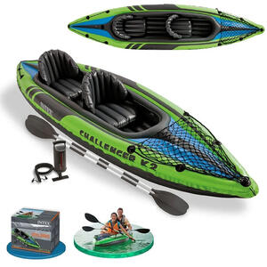 Kayak inflable Intex Challenger K2 New 351 X 76 X 38 CM+ Inflador+2 Remos