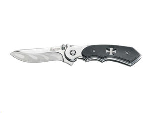 Navaja Magnum Cruz de Malta con cacha calada hoja grabada RY920 hoja 8 cm/ dim 20 cm