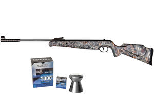 Rifle Norica Aire Comprimido Spider Camo calibre 4.5 MM 1100 Fps + Balines Norica Match 4.5 x 100