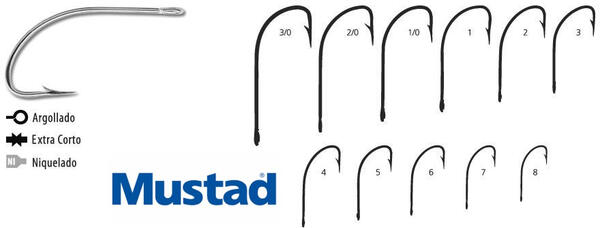 Anzuelo Mustad Nickel Plated 277f Nro.5 X 15 Un.