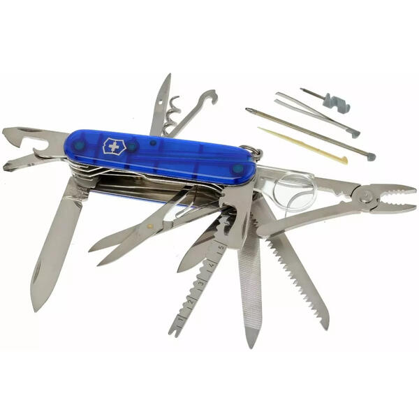 Cortapluma Victorinox SWISS CHAMP azul transp. 1.6795.T2