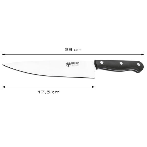 Cuchillo Boker Gourmet inoxidable Chef III hoja 17.5 cm cabo pom 8307