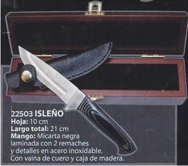 Cuchillo VENADO mod: ISLEÑO hoja 10 cm. vaina cuero y caja