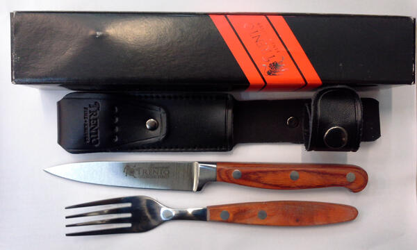 Set Trento tenedor/cuchillo mesa cabo madera