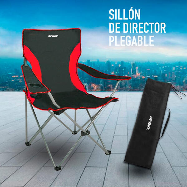 Sillon Director Spinit Acero C18027 color negro con rojo