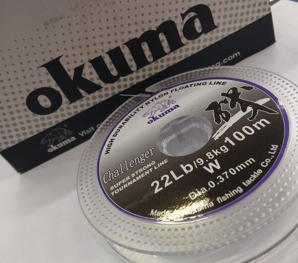 Tanza Okuma Challenger X 100 mt. 0.37 mm. blanca